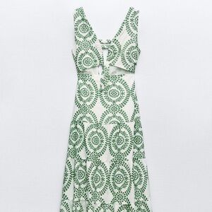 Zara Preforated Knotted Embroidered Dress